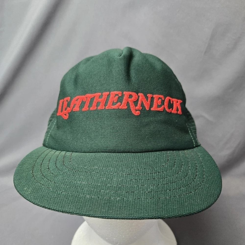 Vintage GHA Trucker SnapBack Mesh “Leather Neck”Made In USA Rare